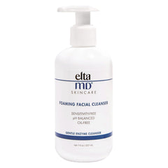 EltaMD Foaming Facial Cleanser bottle pump ready for daily cleansing and makeup removal.