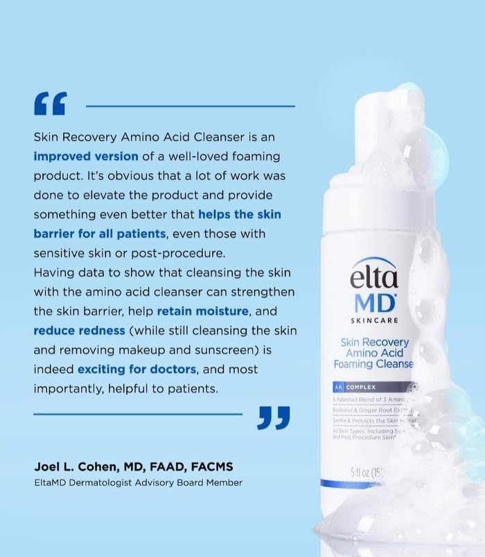 EltaMD fragrance-free formula packaging highlights hypoallergenic and non-irritating properties.