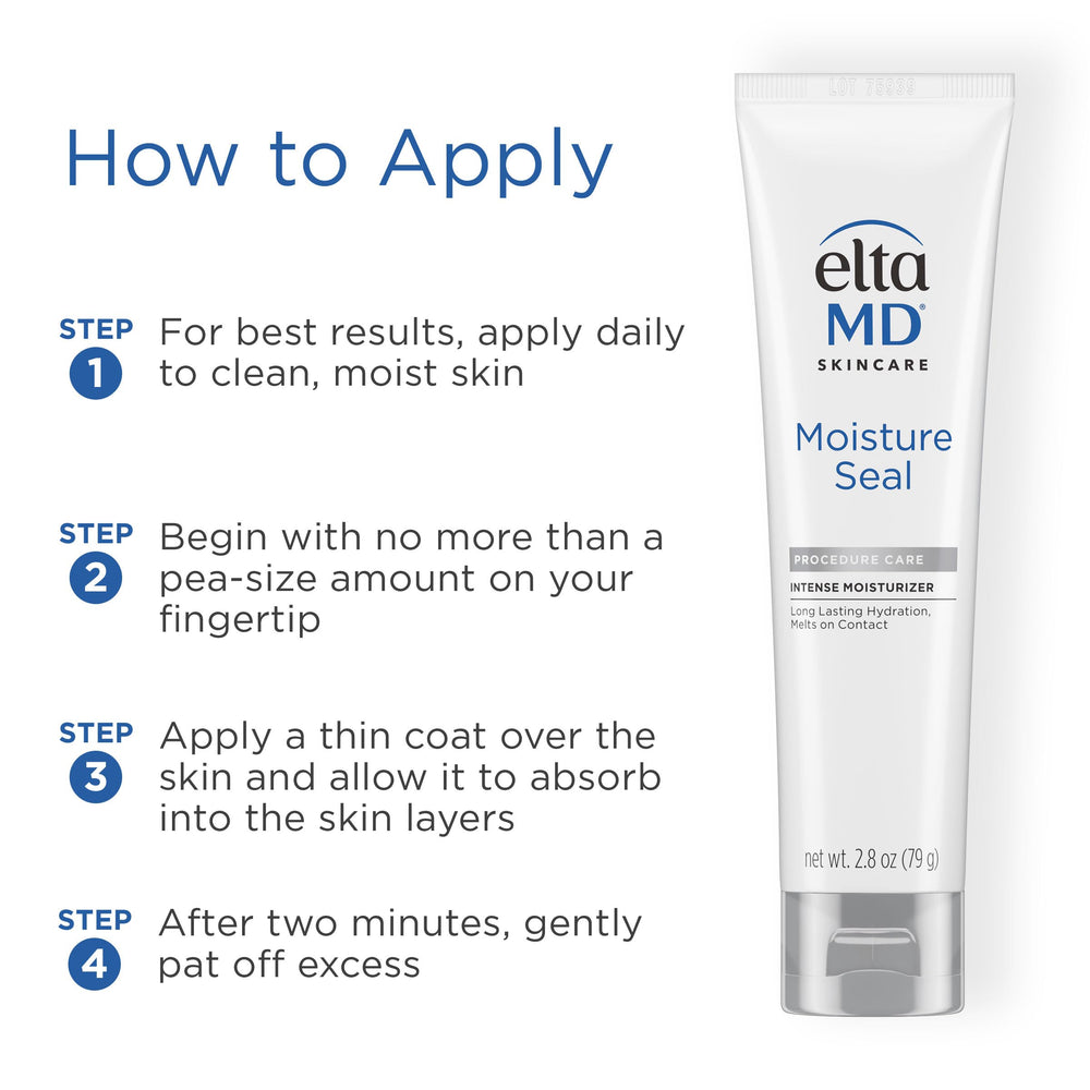 EltaMD Moisture Seal 24-hour hydration shown on product tube.