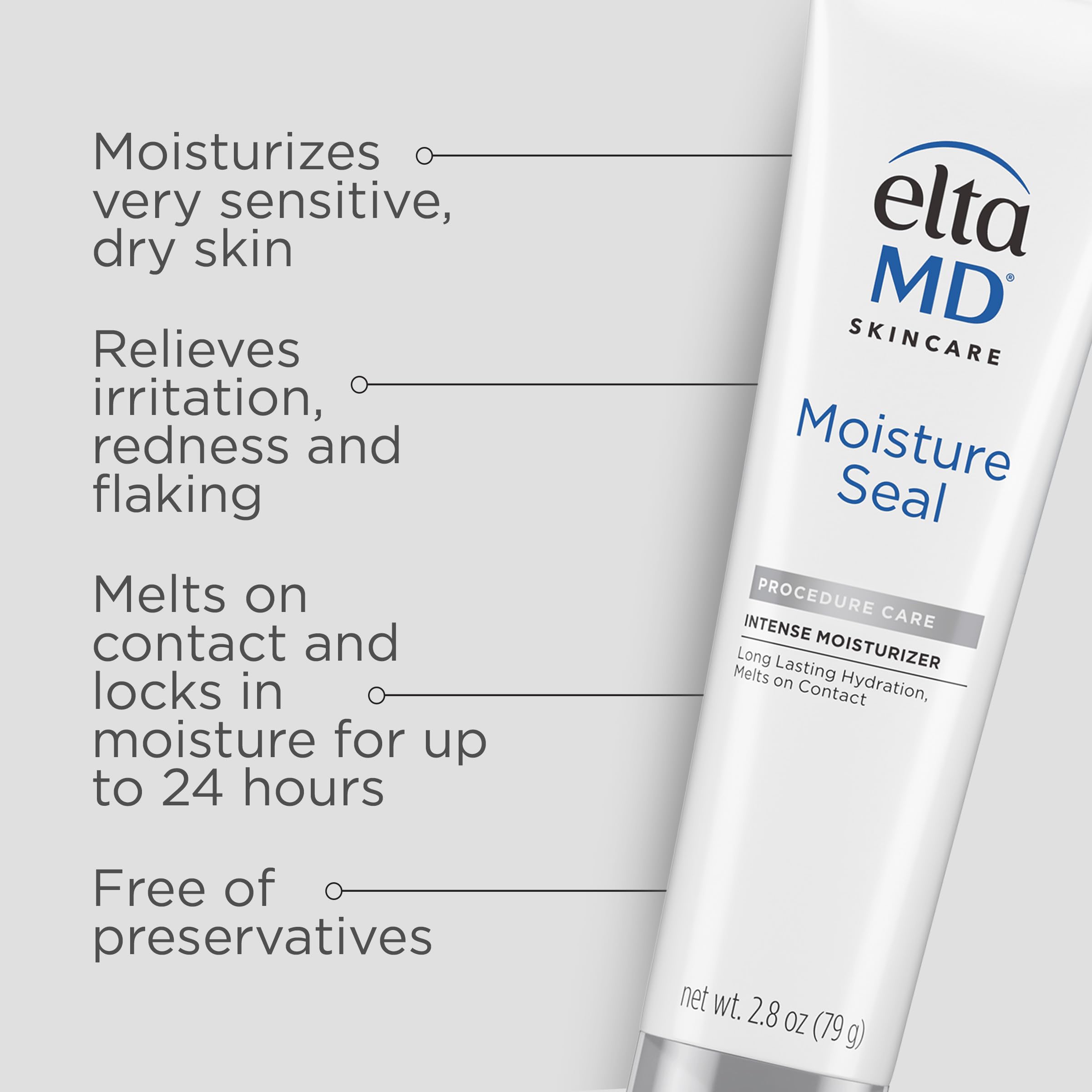 EltaMD Moisture Seal body lotion soothing dry skin on arms.