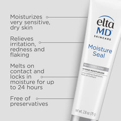 EltaMD Moisture Seal body lotion soothing dry skin on arms.