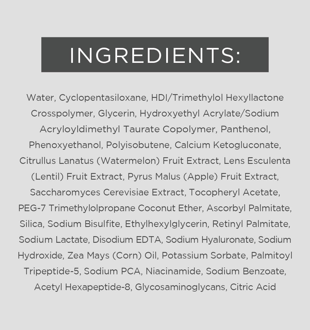 EltaMD Renew Eye Gel label highlights hyaluronic acid ingredient
