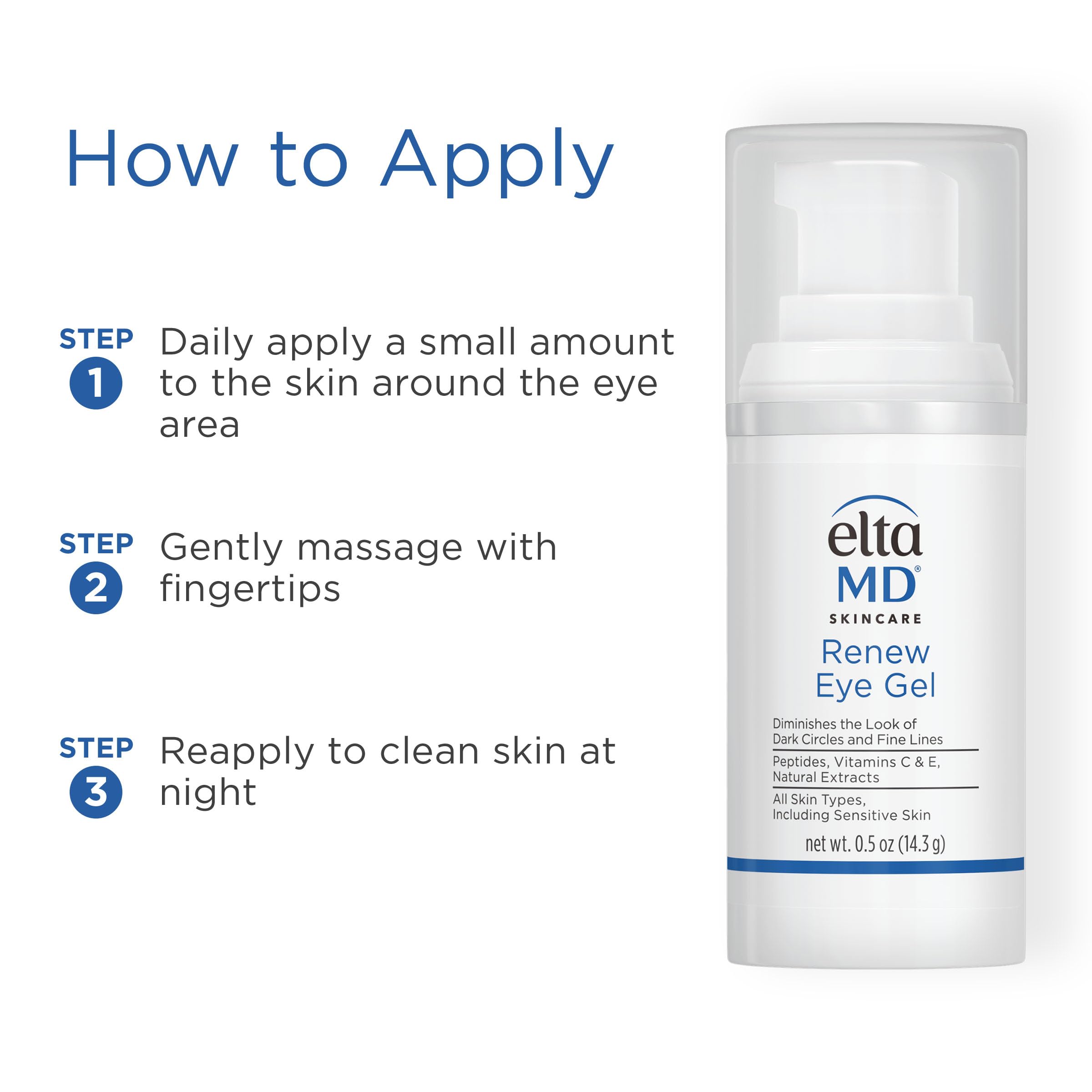 EltaMD Renew Eye Gel on skin showing hydration and moisture