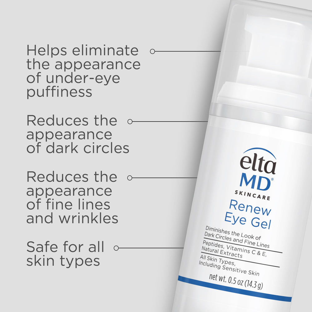 EltaMD Renew Eye Gel applied under-eye for smoother skin
