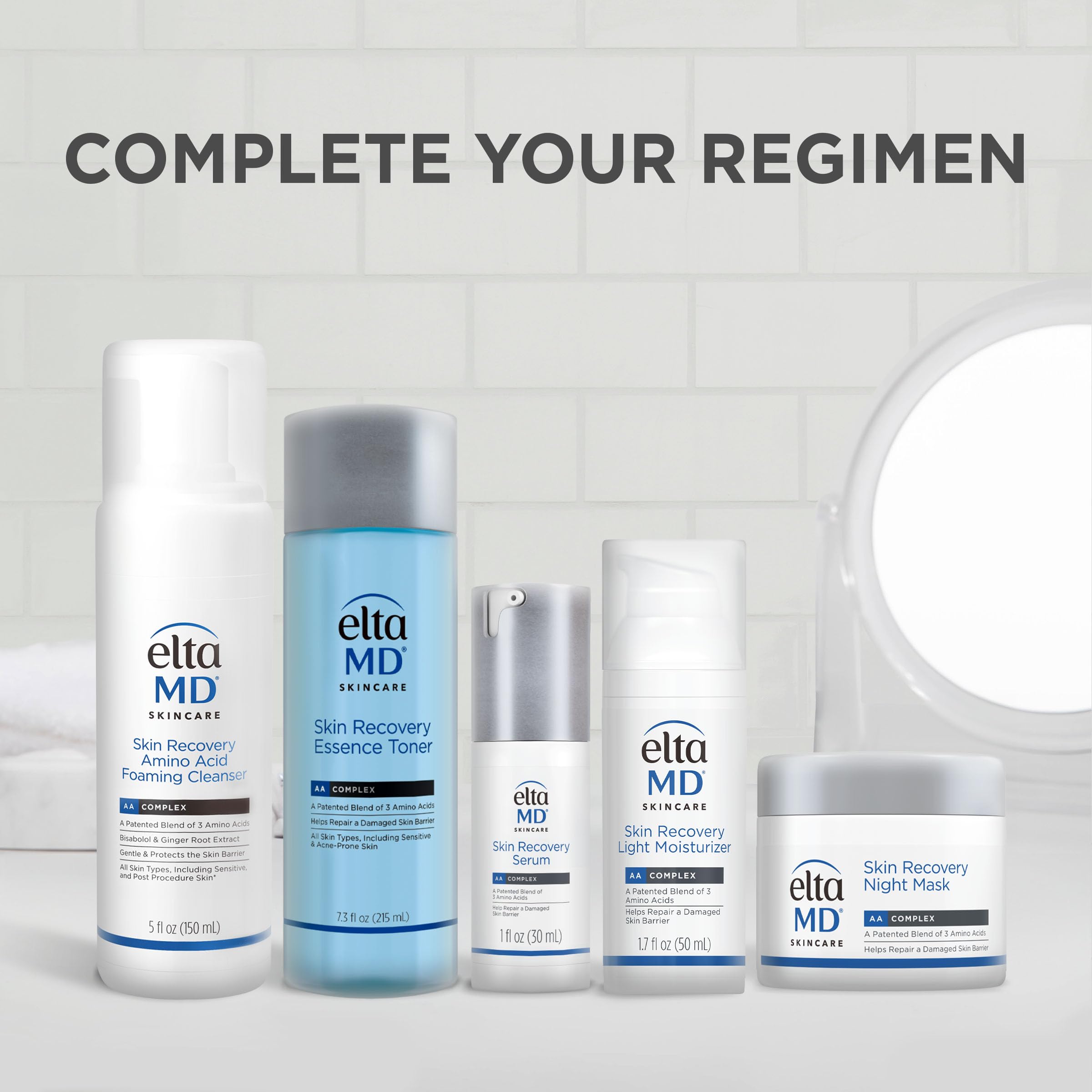 Neck application demonstrates multi-area use of EltaMD Skin Recovery Night Mask.