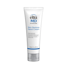 EltaMD Skin Restore Hand Cream in a closed jar delivers long-lasting hydration for dry hands.