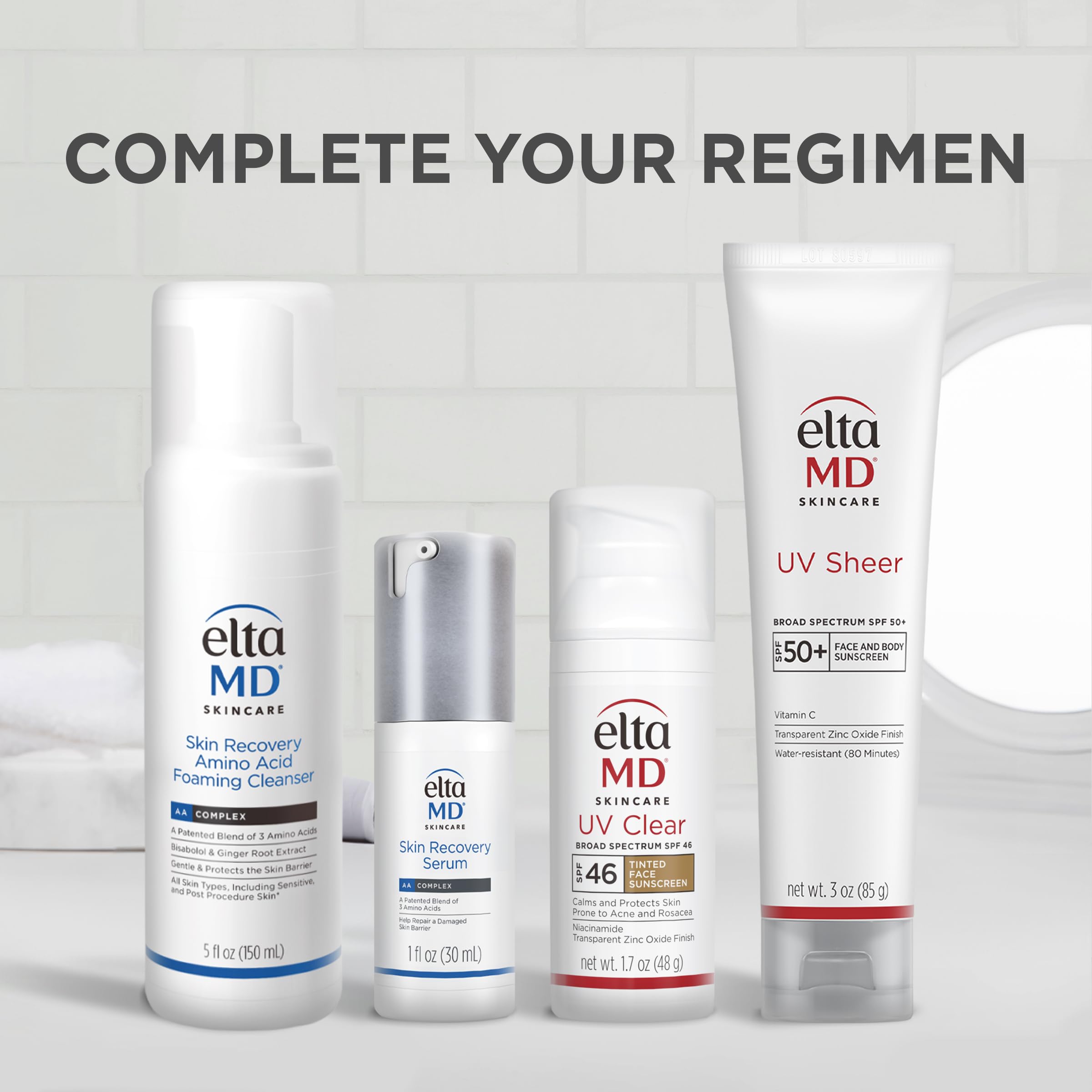 EltaMD tinted sunscreen as makeup-base for even-toned complexion