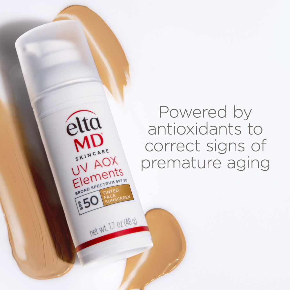 EltaMD UV AOX Elements blue-light protection illustration with mineral actives.