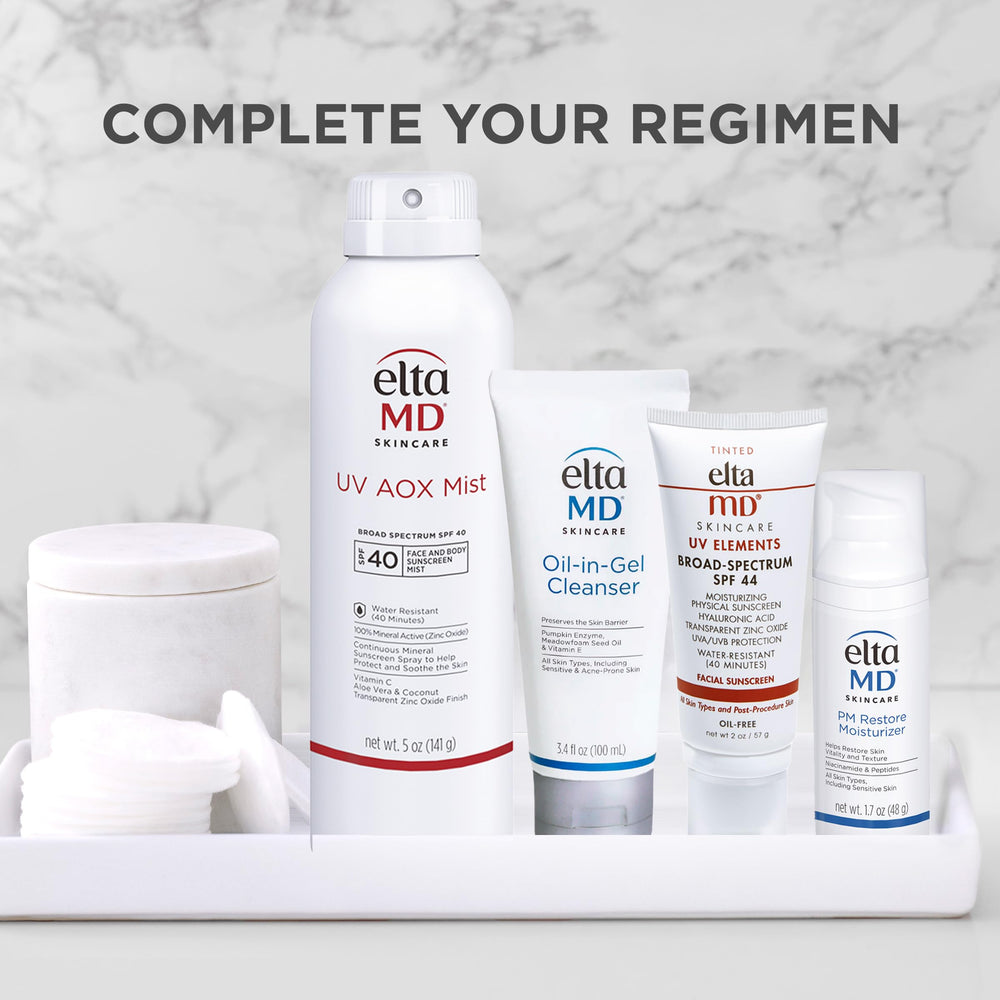 EltaMD UV AOX Mist lightweight daily-use sunscreen for all skin types.