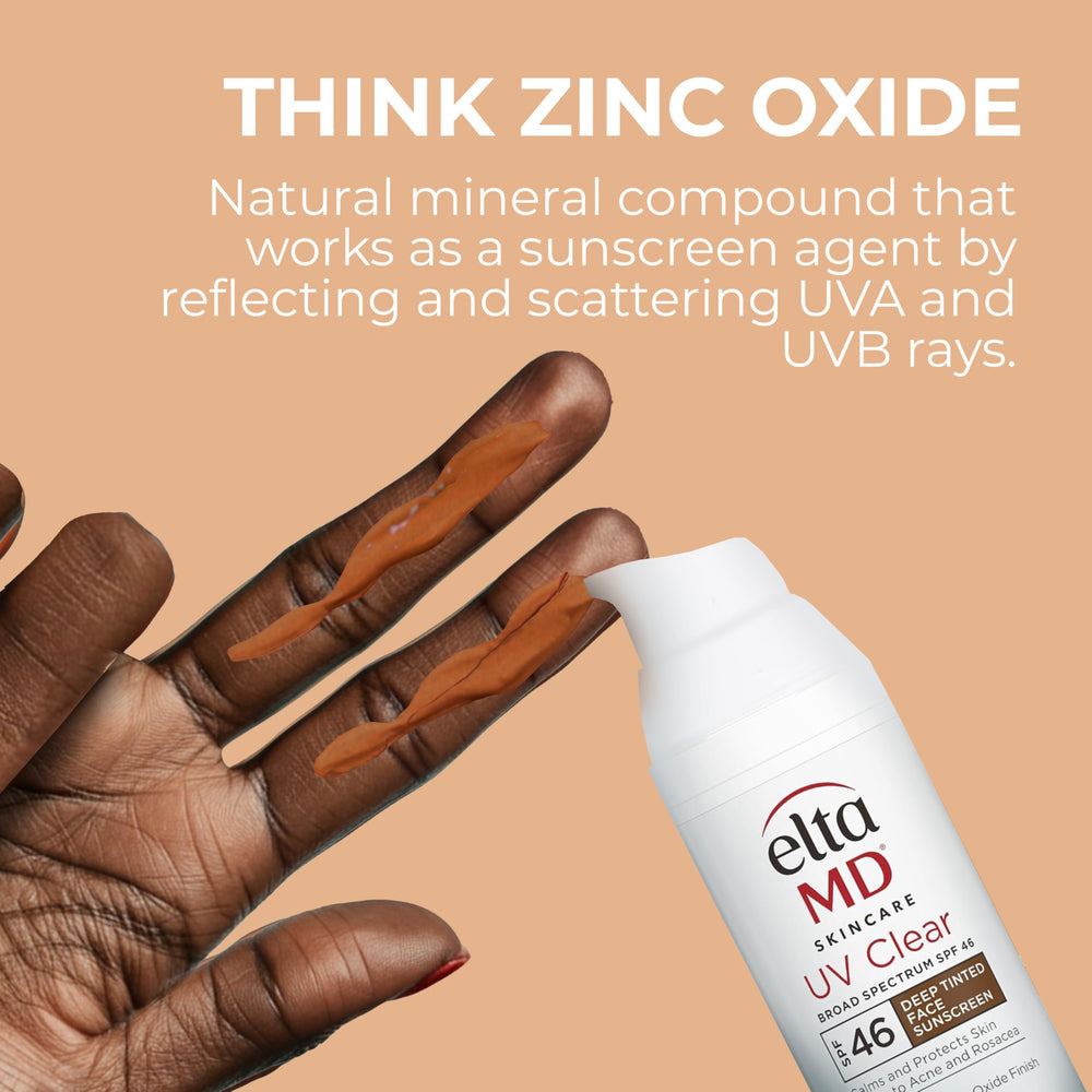 Dermatologist-recommended badge on EltaMD UV Clear Deep Tint packaging