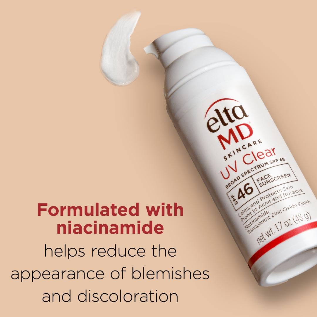 EltaMD UV Clear silky finish on skin suggests comfortable all-day wear.