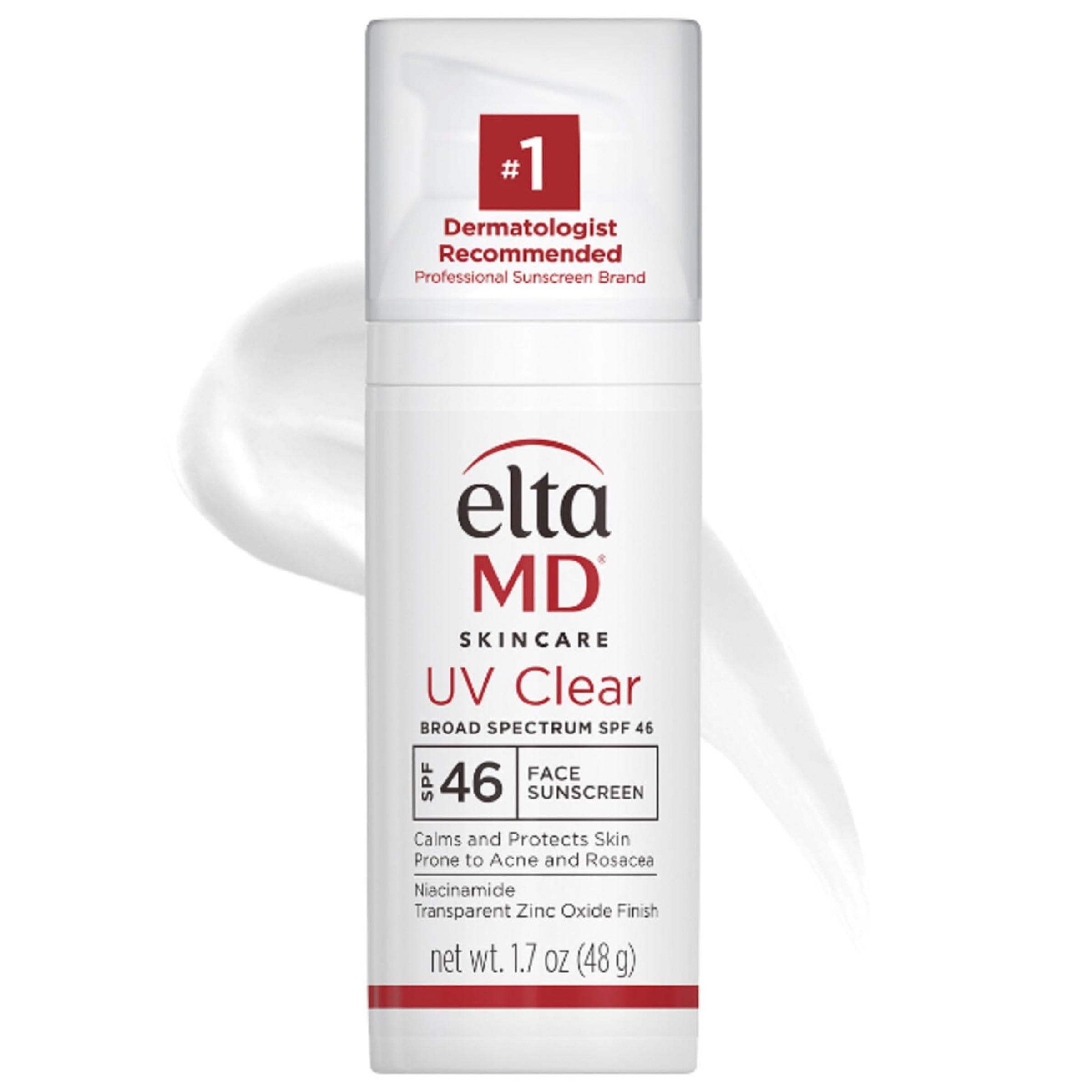 EltaMD UV Clear SPF 46 pump bottle for quick, convenient application.