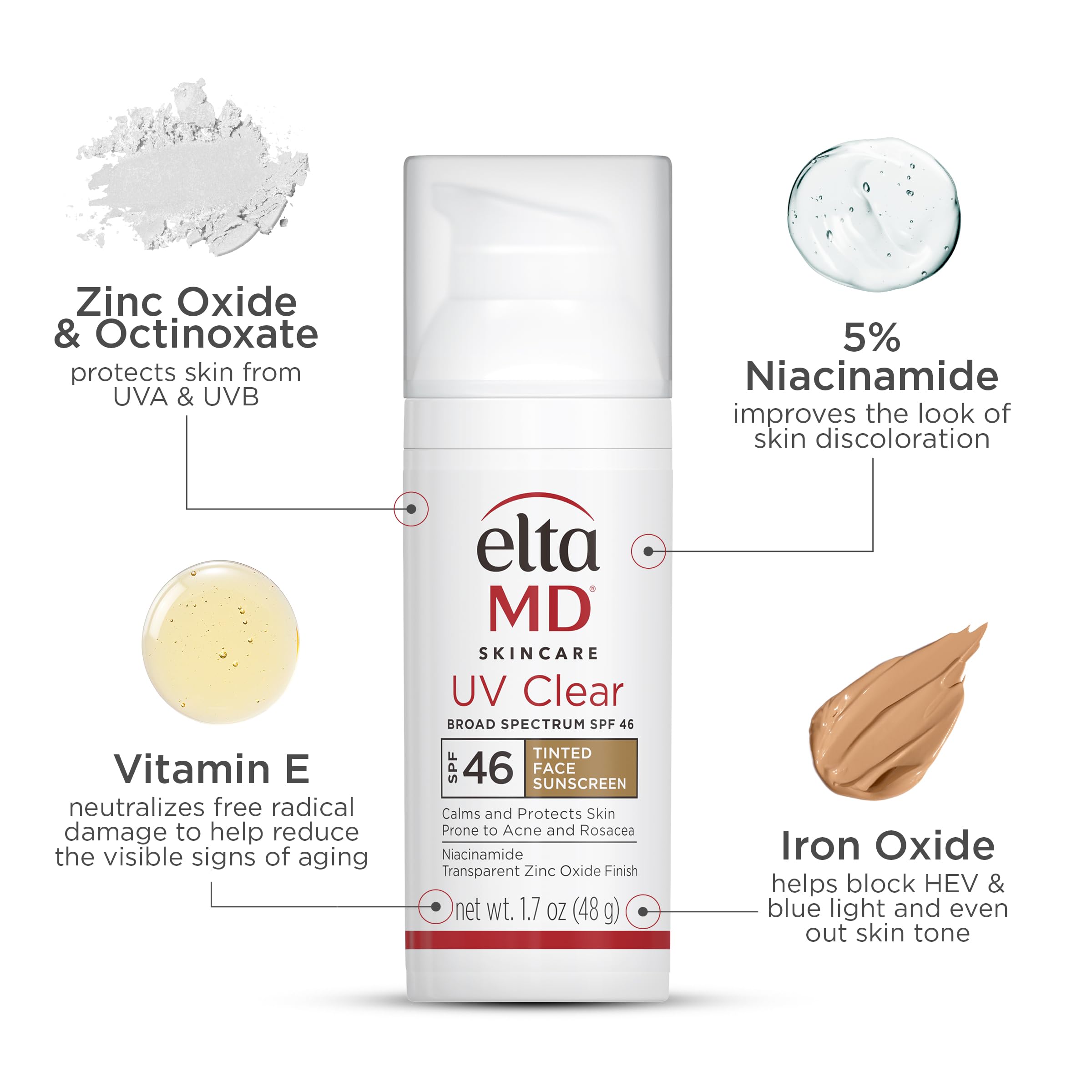 EltaMD UV Clear tinted sunscreen hydration boost with niacinamide and hyaluronic acid