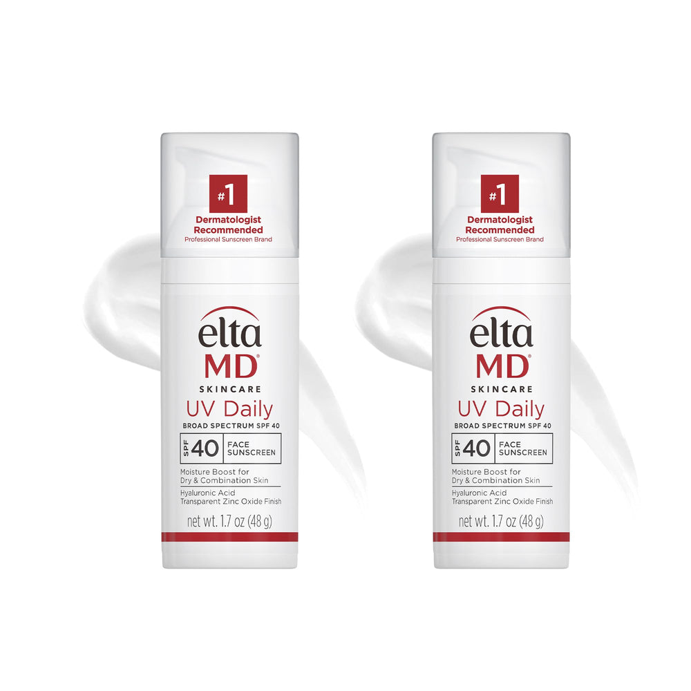 EltaMD UV Daily bottle with pump demonstrates daily SPF hydration for dry skin.