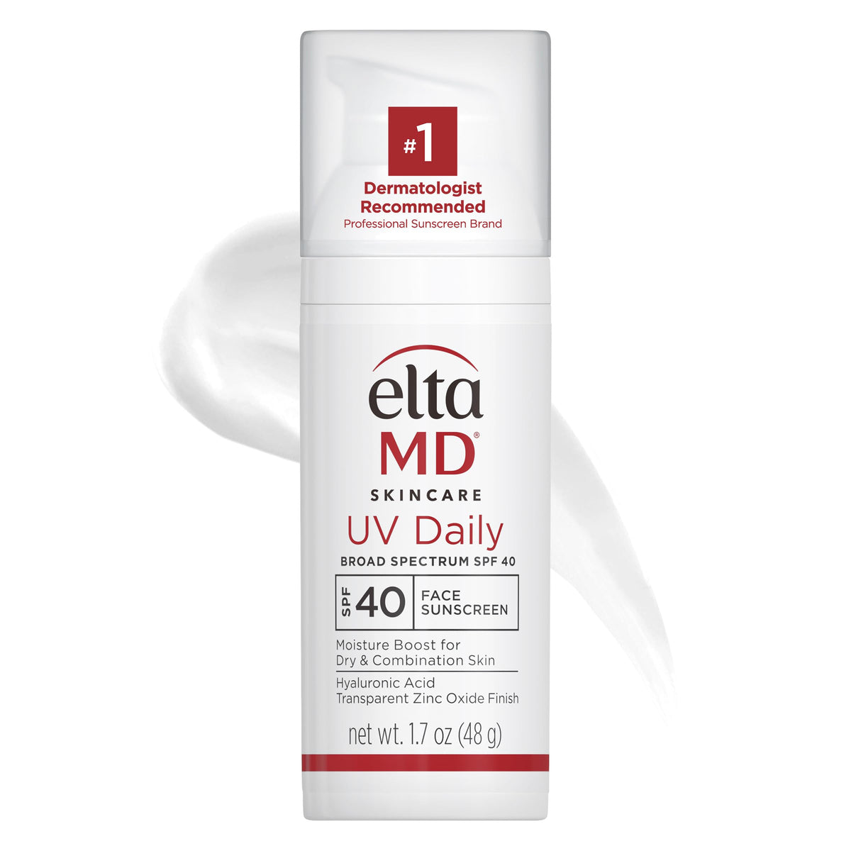 EltaMD UV Daily SPF 40 front bottle shows mineral sunscreen protection for dry skin