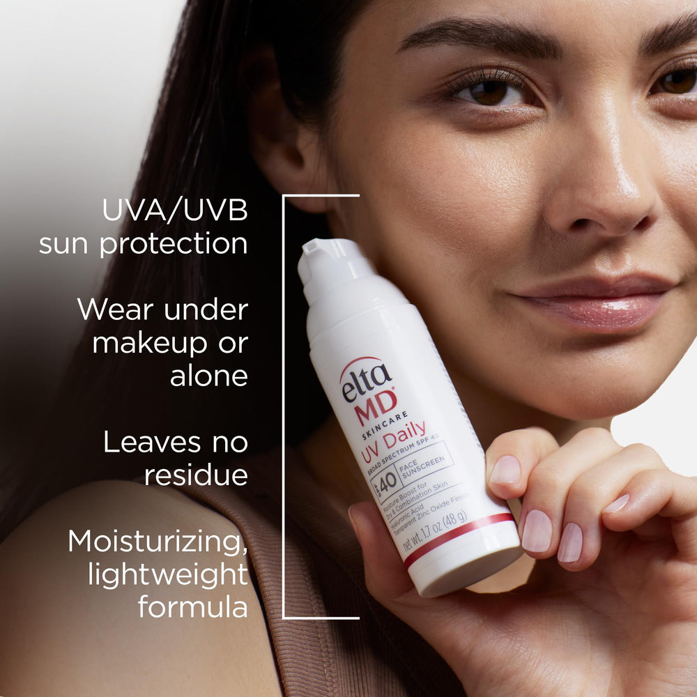 EltaMD UV Daily SPF 40 pump and side view highlights lightweight hydration