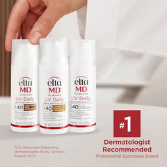 EltaMD UV Daily texture swatch reveals non-greasy finish ideal under makeup.
