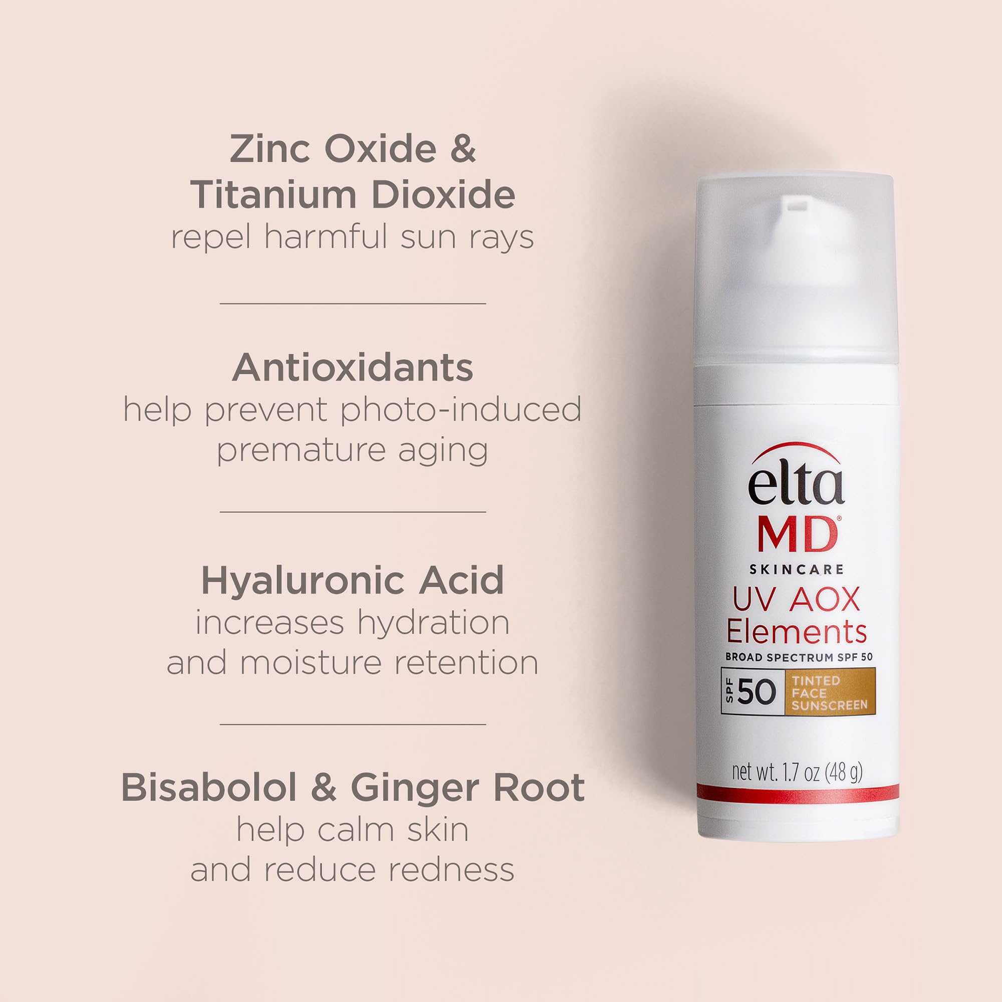 EltaMD UV Elements water-resistant test showing durability during humidity or light sweat.