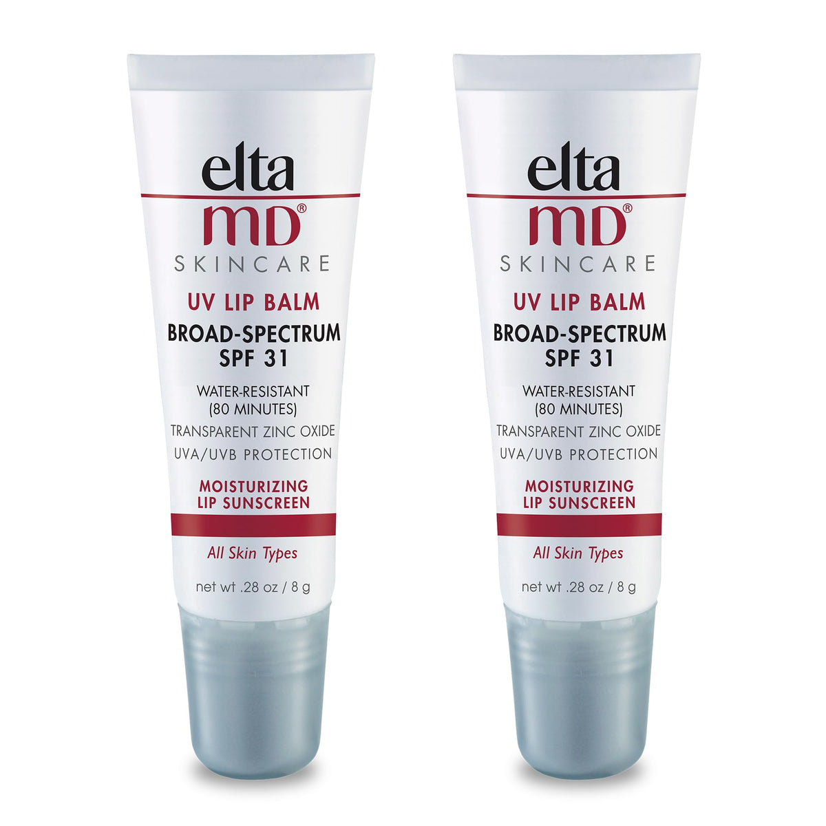 EltaMD UV Lip Balm pack of 2 tubes ready for sun protection and hydration.