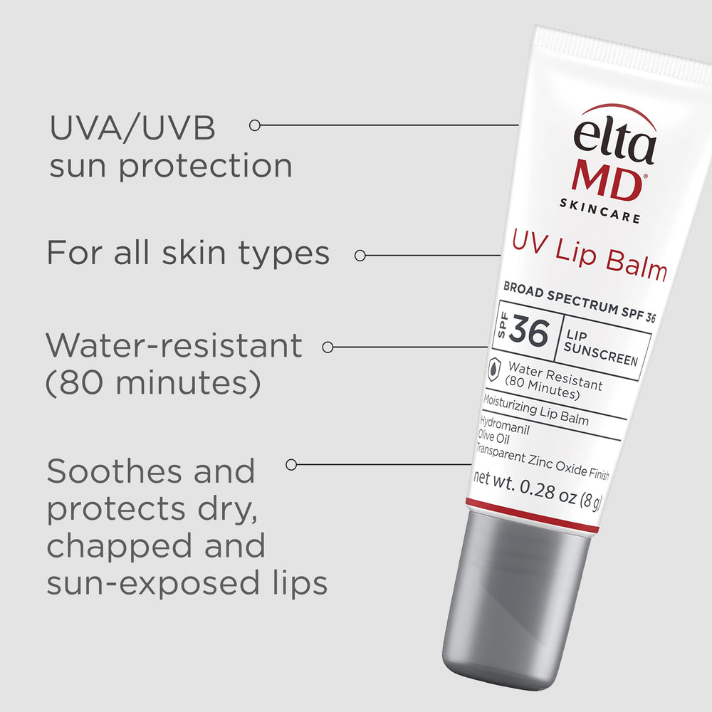 EltaMD UV Lip Balm with transparent zinc oxide for natural lip coverage.