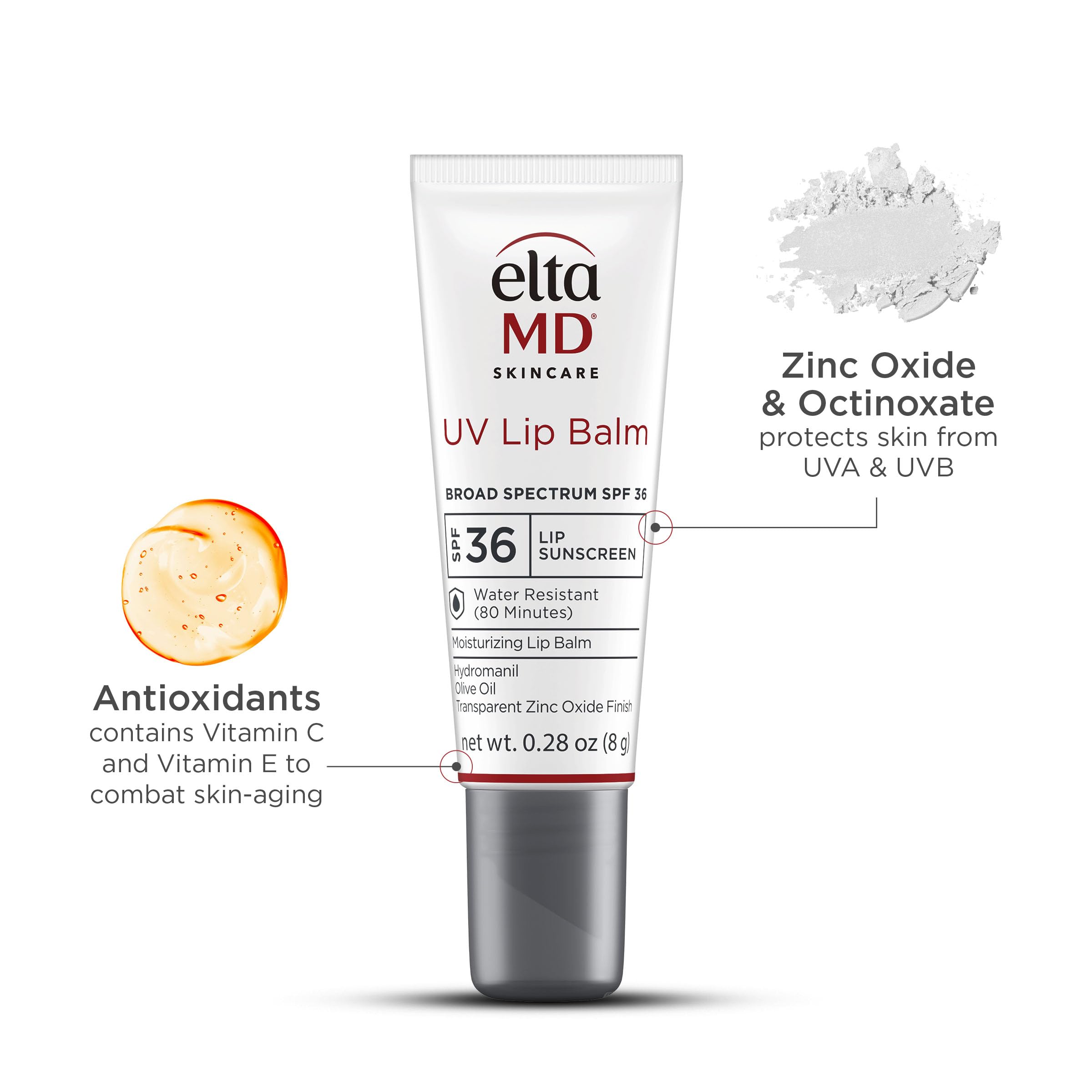 EltaMD UV Lip Balm stays on through humidity and sweat during activity.