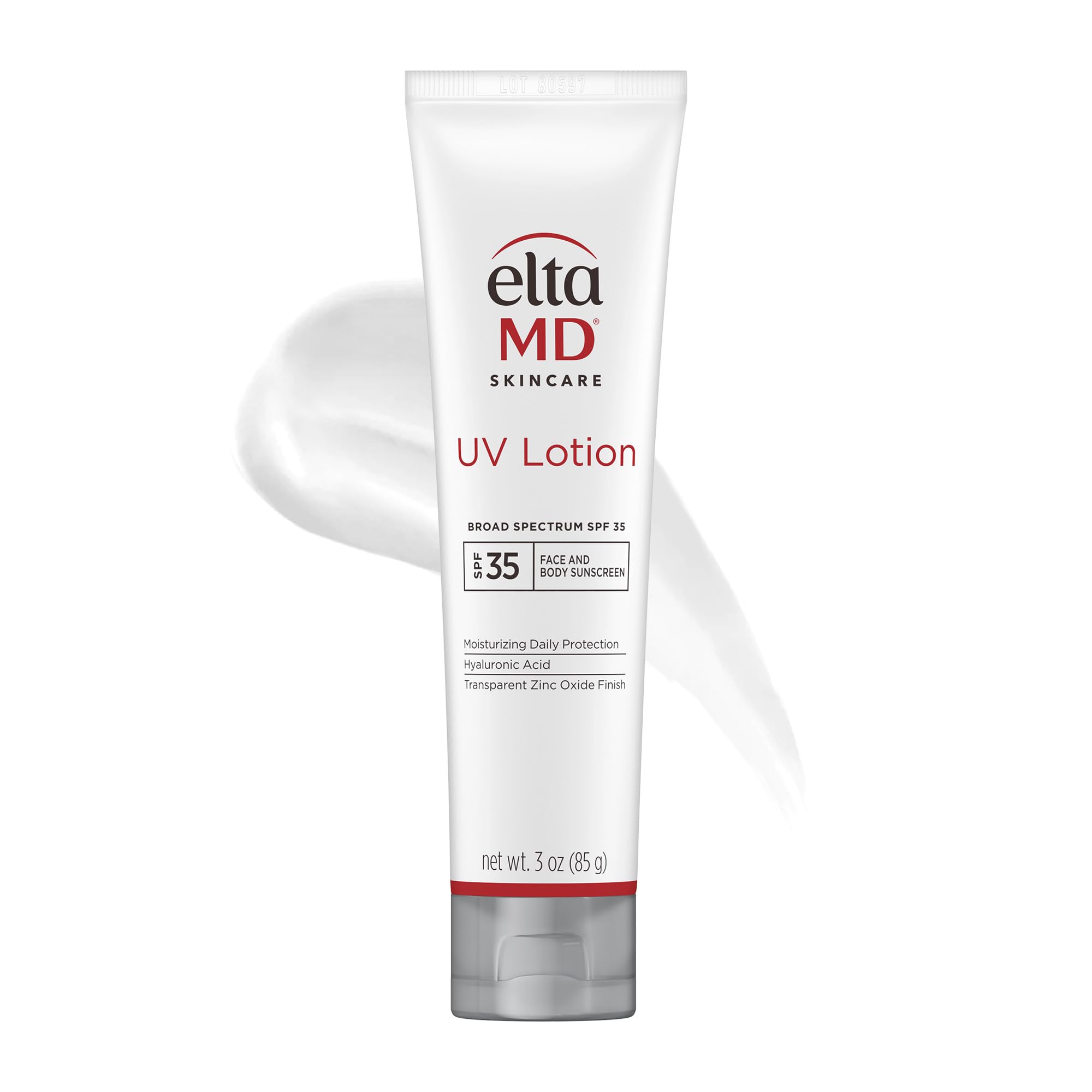 EltaMD UV Lotion Body Sunscreen pump bottle provides daily mineral SPF 30+ body protection.