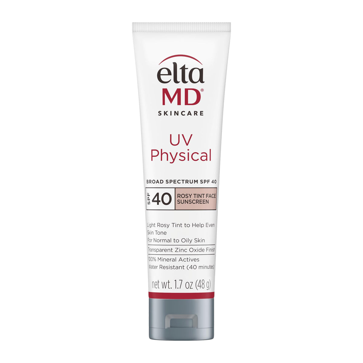 EltaMD UV Physical Rosy Tint bottle close-up for easy on-the-go sun protection.