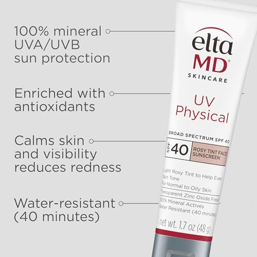 EltaMD UV Physical Rosy Tint SPF 40 in-use application on skin for even tone.