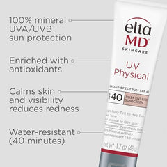 EltaMD UV Physical Rosy Tint SPF 40 in-use application on skin for even tone.