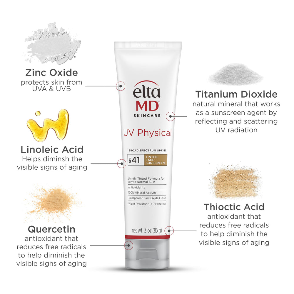 EltaMD tinted finish on skin provides a natural look with even tone