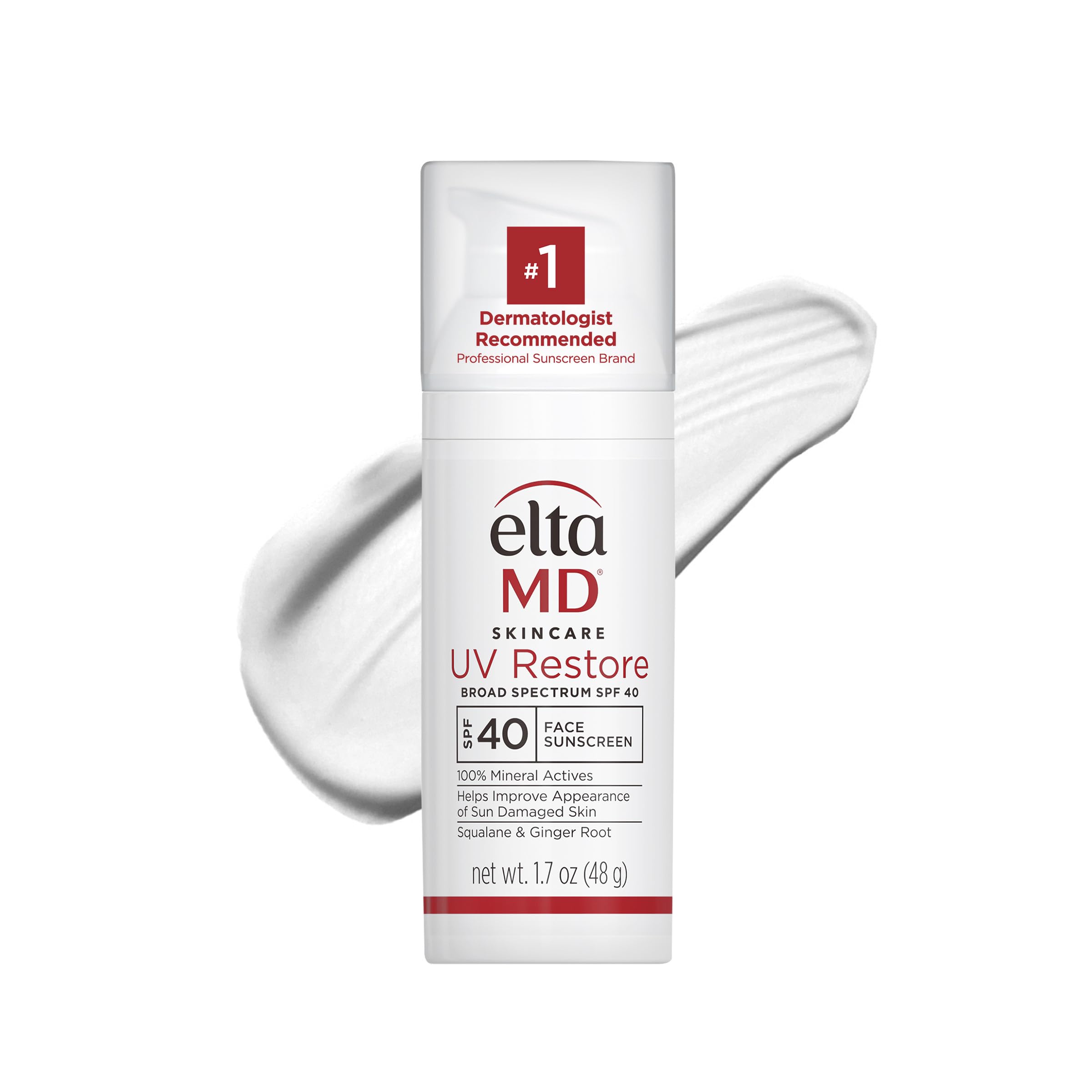 EltaMD UV Restore sunscreen bottle delivers mineral SPF 40 protection for daily use.