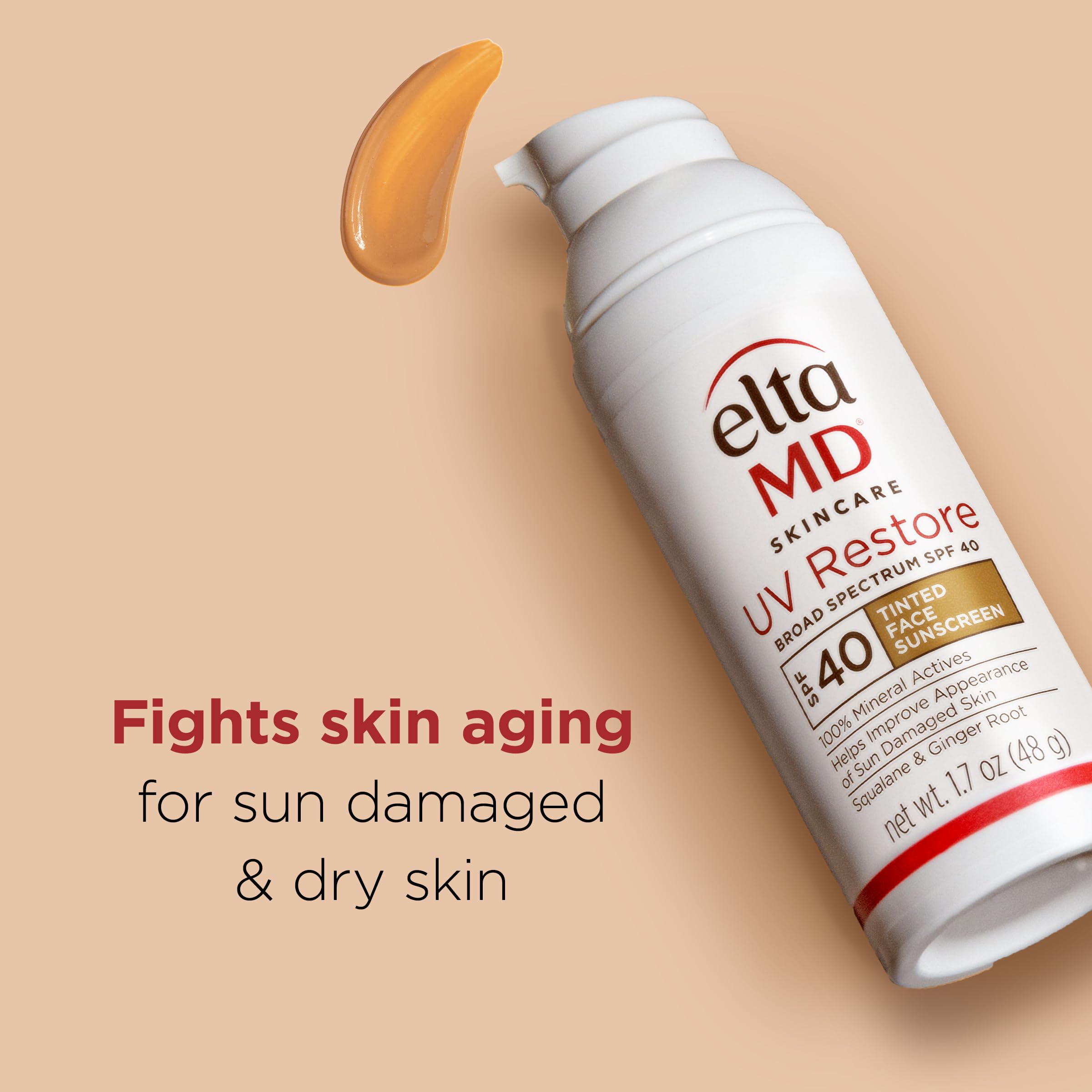 EltaMD UV Restore tinted sunscreen zinc oxide and titanium dioxide for mineral protection.