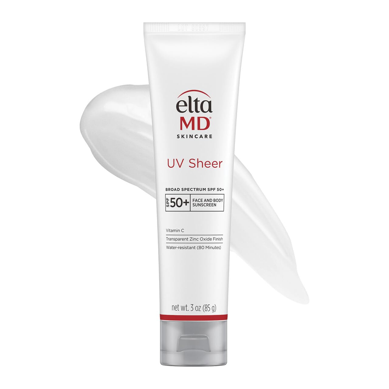 EltaMD UV Sheer bottle application shows quick absorption for a matte finish