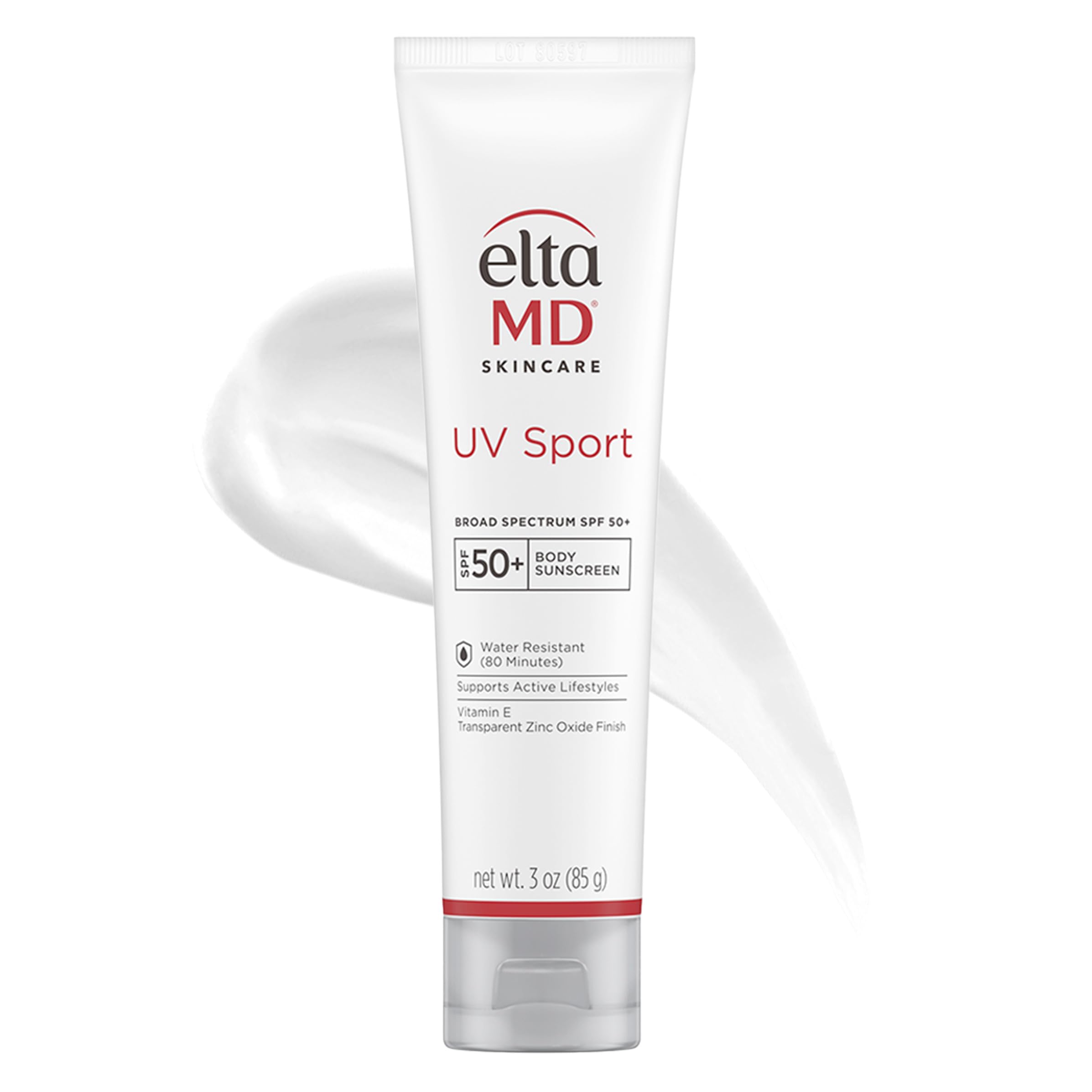 EltaMD UV Sport lotion spread on face for SPF 50 protection during outdoor activities