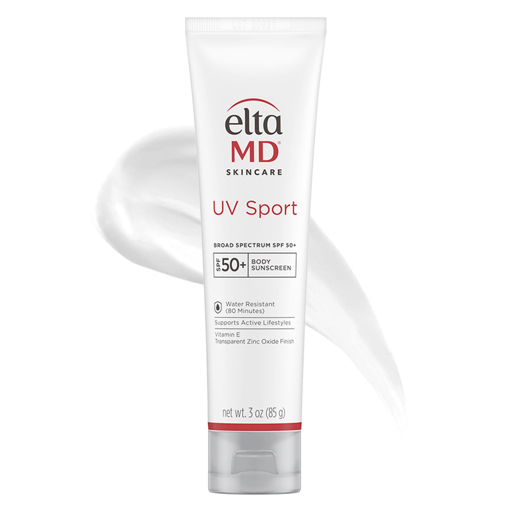 EltaMD UV Sport lotion spread on face for SPF 50 protection during outdoor activities