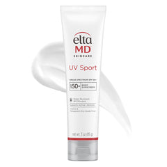EltaMD UV Sport lotion spread on face for SPF 50 protection during outdoor activities