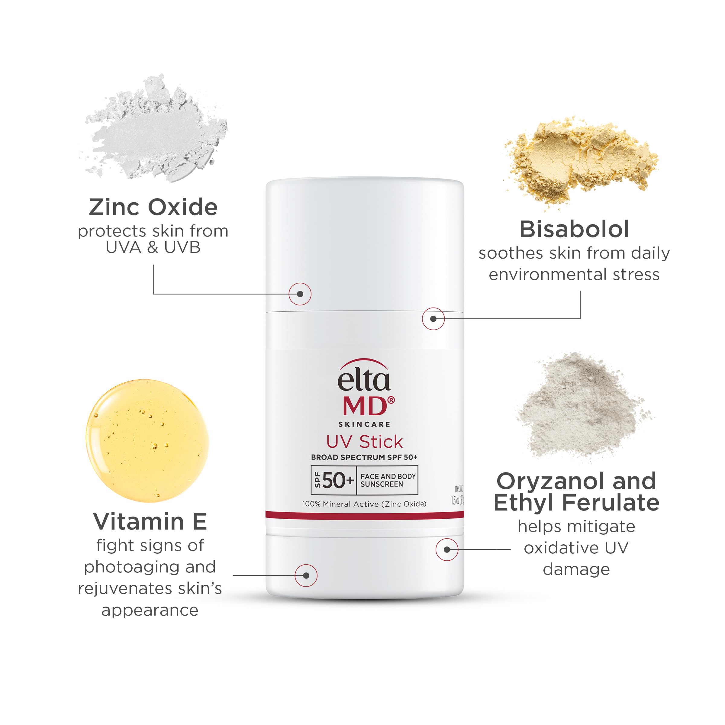EltaMD UV Stick leaves no white cast for seamless skin tones.