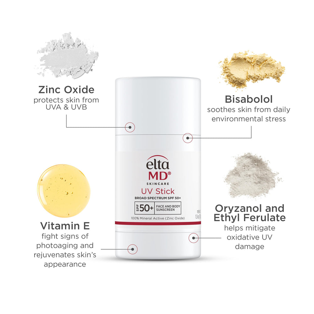 EltaMD UV Stick leaves no white cast for seamless skin tones.