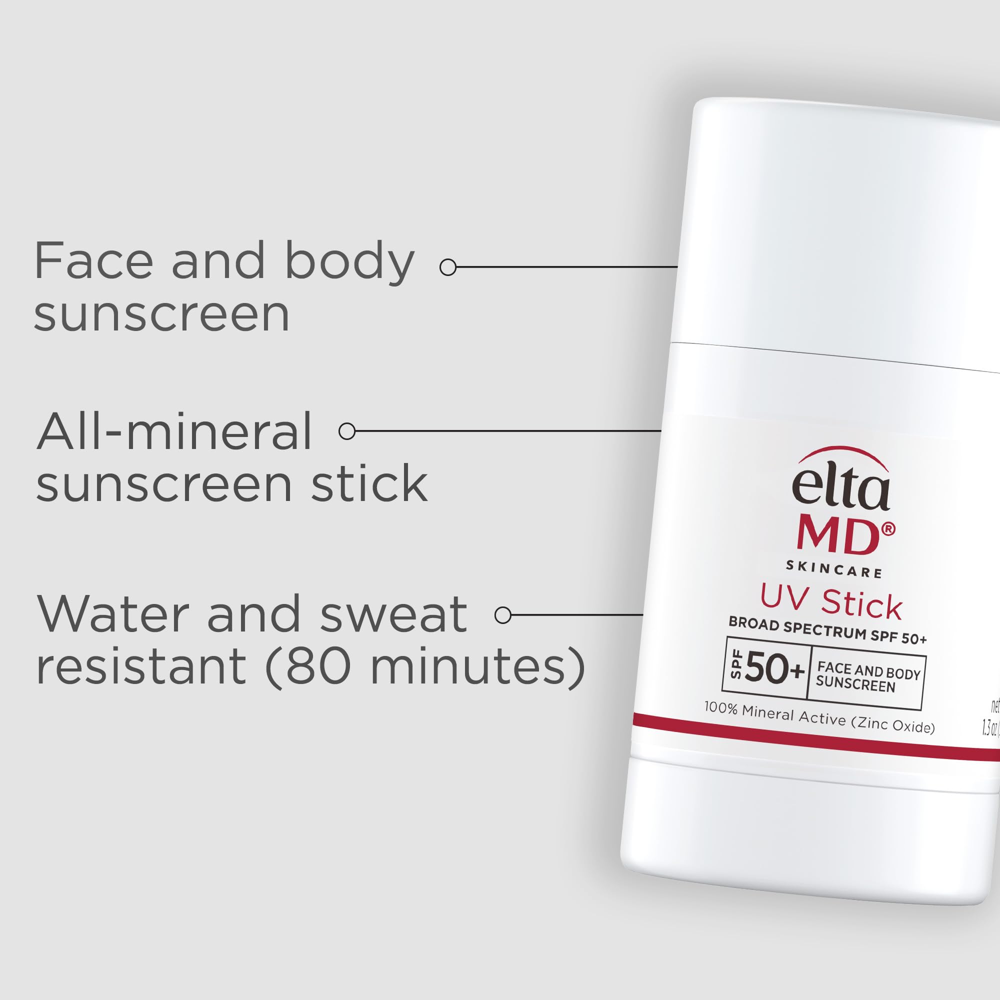 EltaMD UV Stick on-body application demonstrates quick full-body coverage.