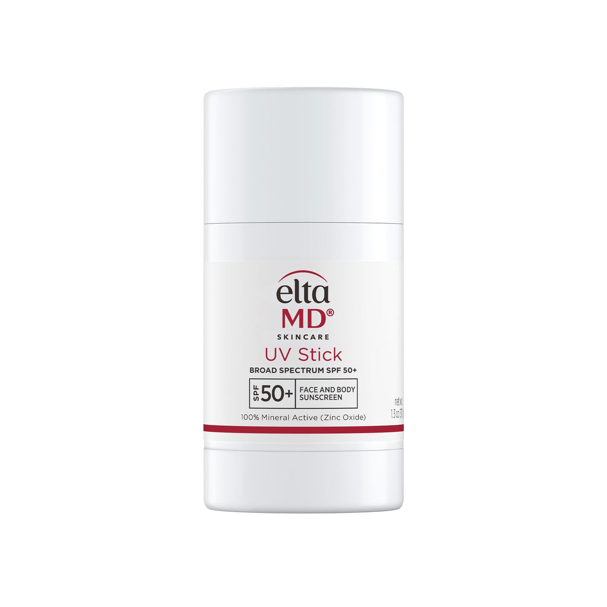 EltaMD UV Stick sunscreen on-face application shows mess-free SPF 50+ protection.