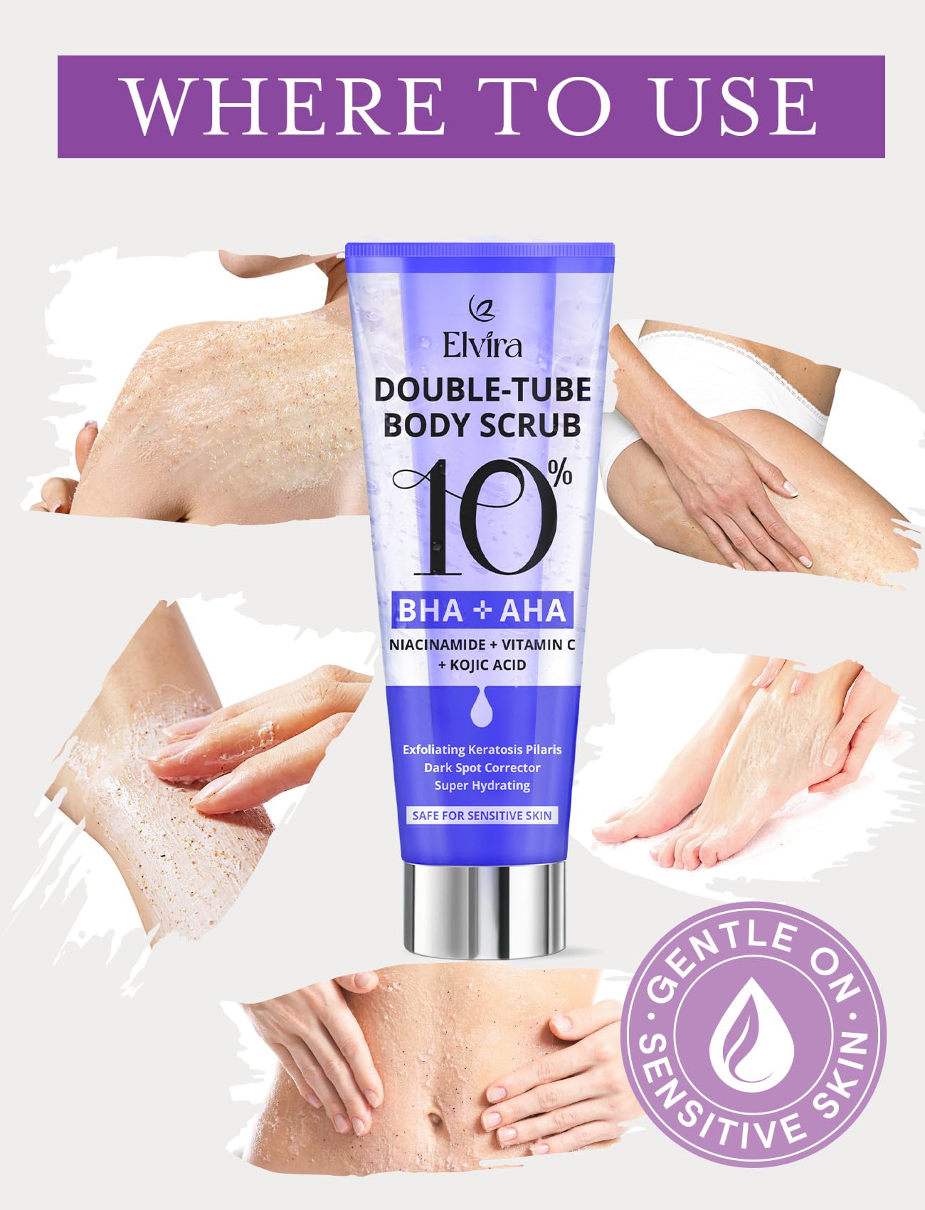 Elvira KP Bump Eraser dermatologist-tested label on product packaging
