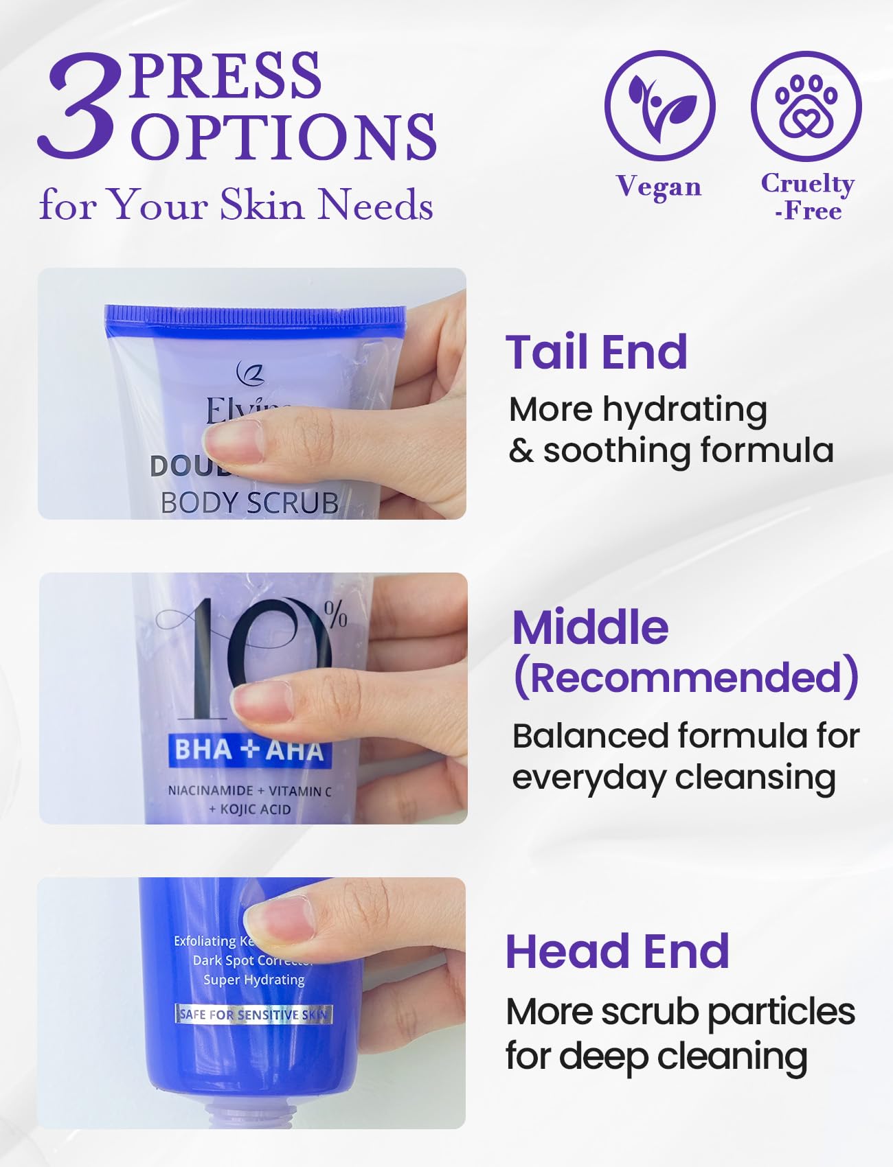 Elvira KP Bump Eraser packaging and pump mechanism shown for easy two-in-one use