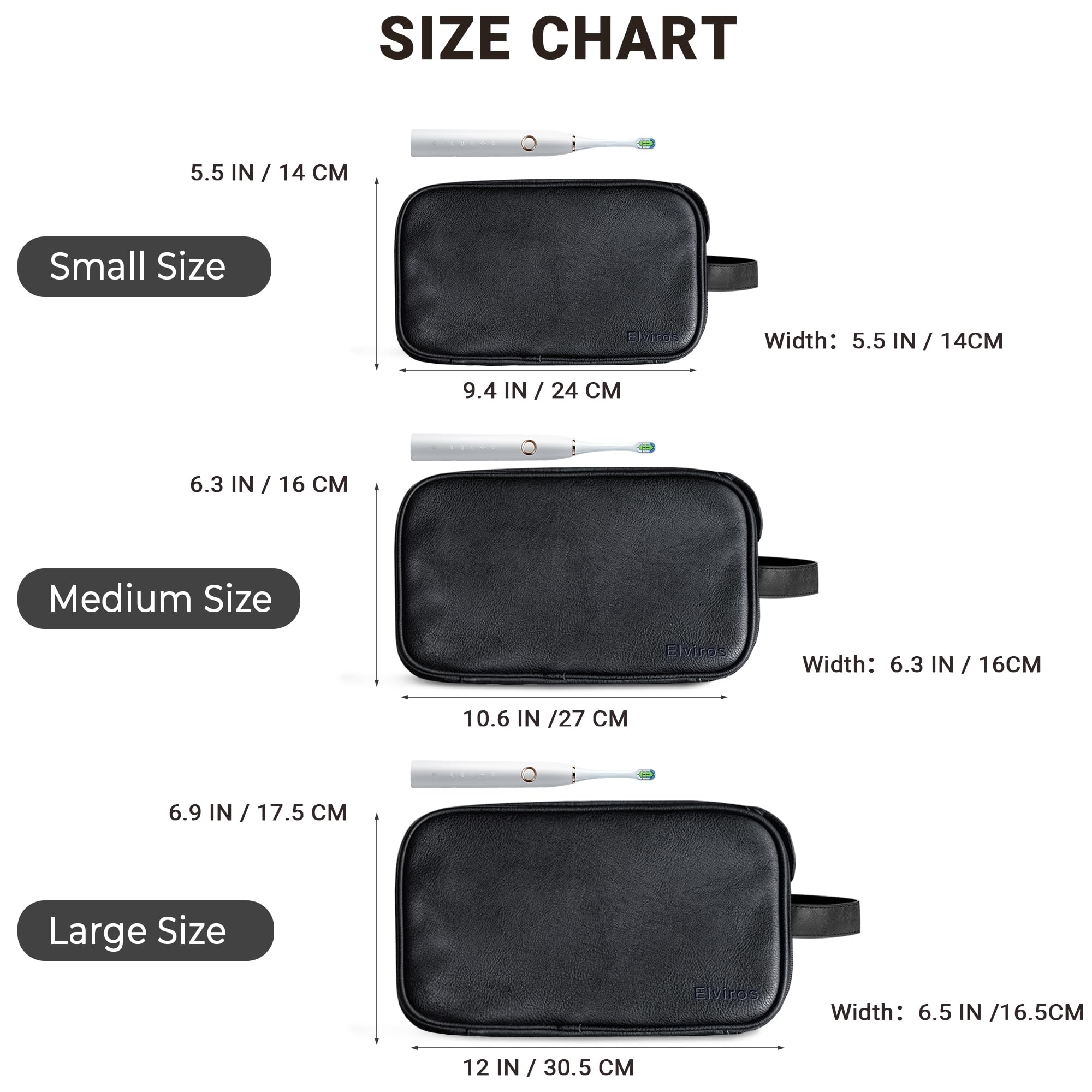 Elviros Toiletry Bag gym-travel-use showcases versatile packing for routines.