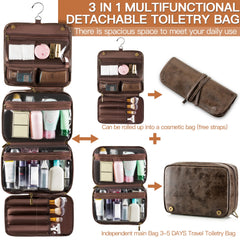 Elviros Hanging Toiletry Bag pvc leakproof compartments provide quick visibility and spill prevention