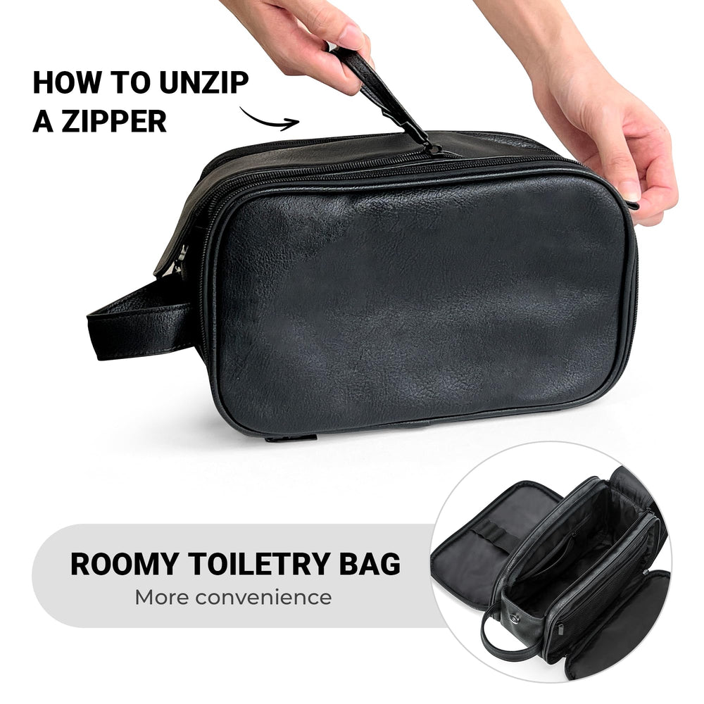 Elviros Toiletry Bag size dimensions provide clear space for travel essentials.