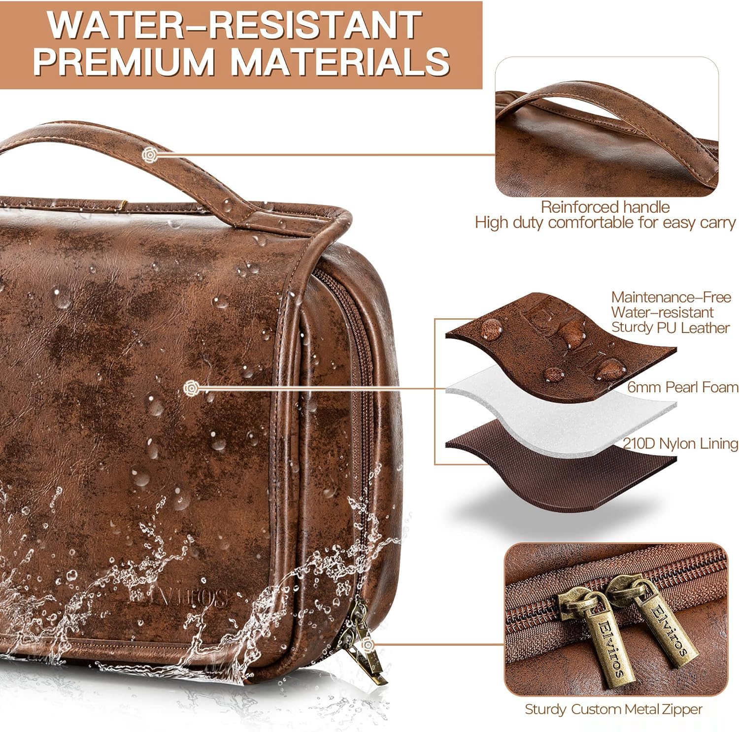 Elviros PVC transparent compartments let you view contents at a glance for quick access.