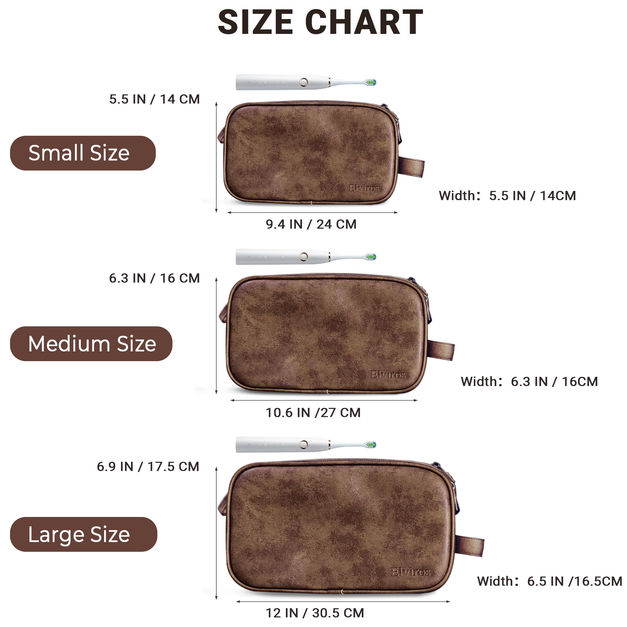 Elviros travel-organization essentials help keep grooming items neatly arranged on the go.