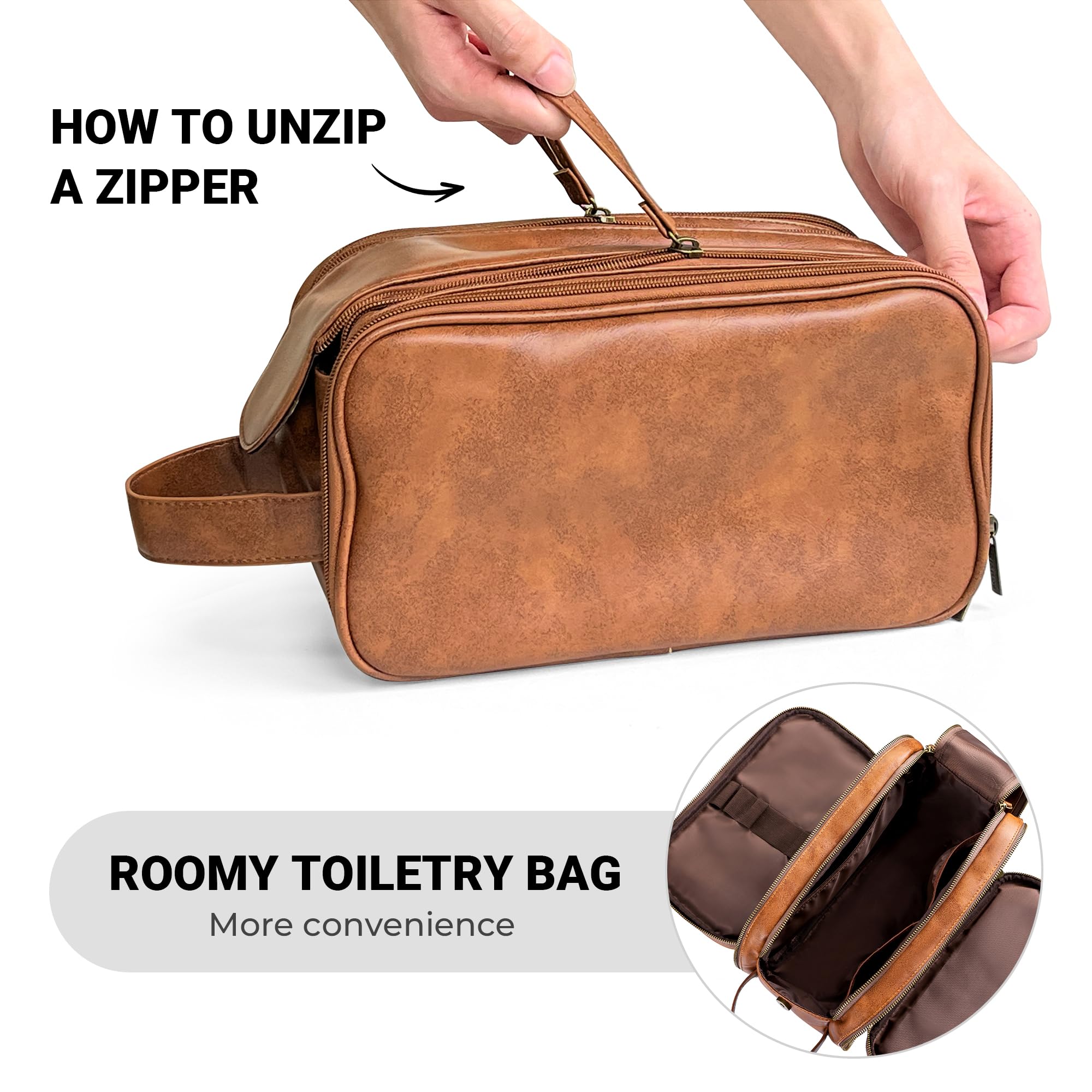 Elviros double-zipper opening provides easy access to contents.