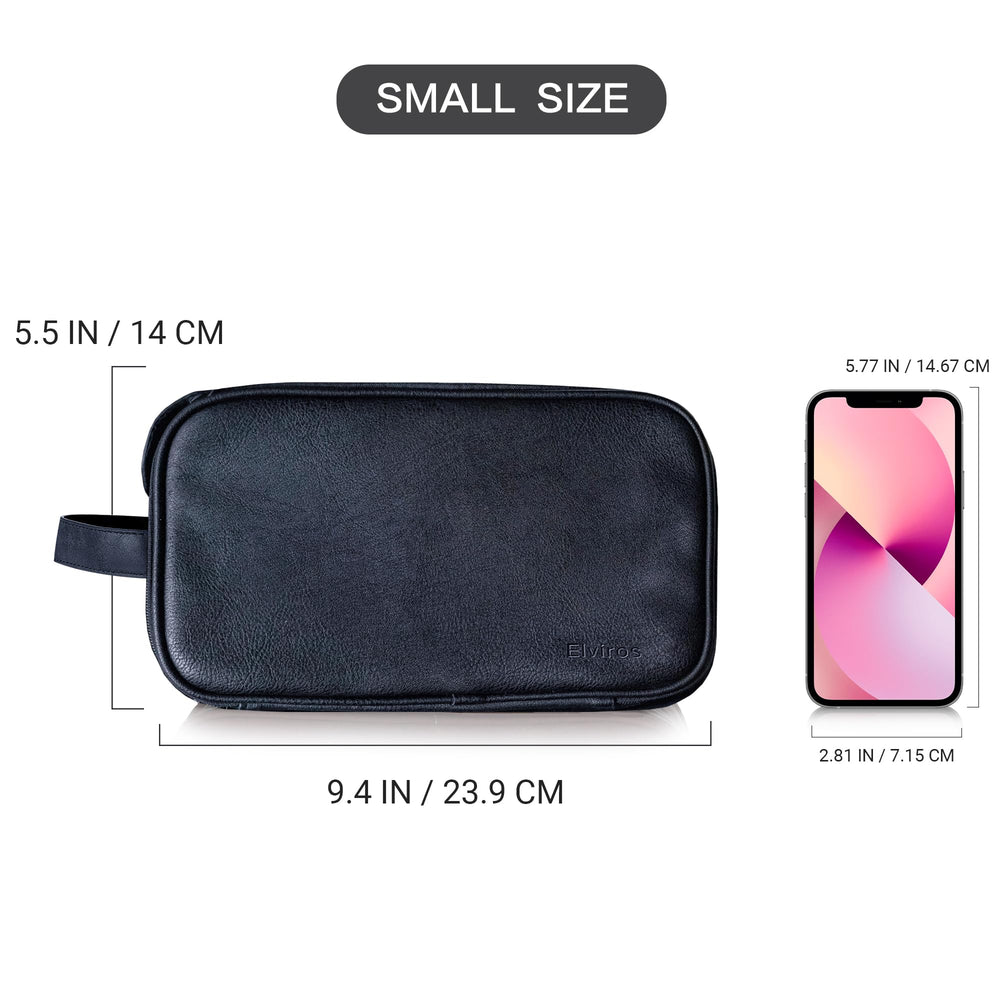 Elviros travel toiletry bag inside pockets organize cosmetics and travel essentials.