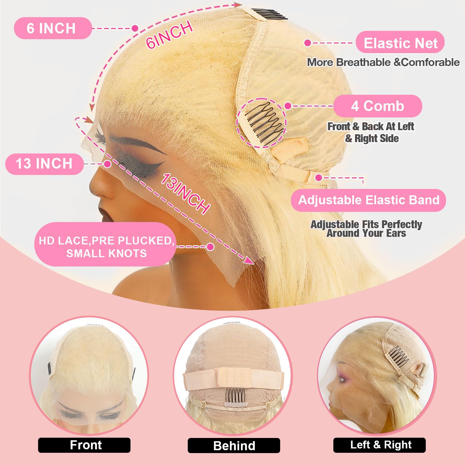 ELYCONT 613 hd lace front wig straight texture for sleek styles